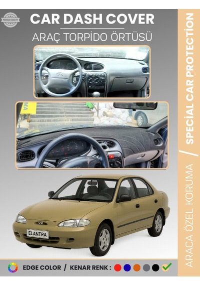 Hyundai Elantra 1995-2000 Torpido Örtüsü Ön Panel Halı Torpido Koruma Tam Uyum Uv Koruma Kaymaz - 959 Stiloto