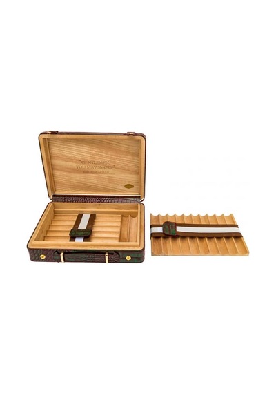Croco Desen Seyahat Puro Kutusu Humidor İçi Sedir Kahve 18's
