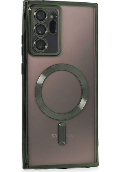 Newface Samsung Uyumlu Galaxy Note 20 Ultra Kılıf Kross Magneticsafe Kapak - Koyu Yeşil Koyu Yeşil
