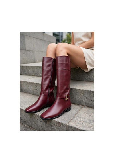 37brandshoes Bordo Deri Bot Bordo Bordo