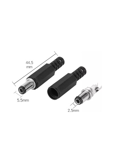 BuharaElektronik - Dc Erkek Jak Seyyar 2.5 MM 5.5 x 2.5M M Erkek Jak Fiş 5 Adet