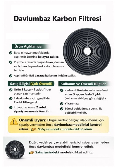 Beko Uyumlu Bde 6062 B Karbon Filtre - 1 Adet