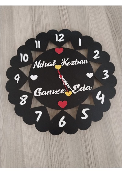 Salon-oda-iş Yeri Kaliteli Duvar Saati 3mm Mdf Siyah-beyaz Çok Şı Renkli