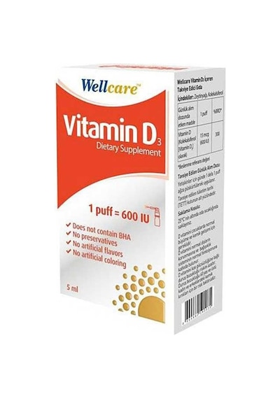 Wellcare Vitamin D3 600'lü 5 ML Sprey