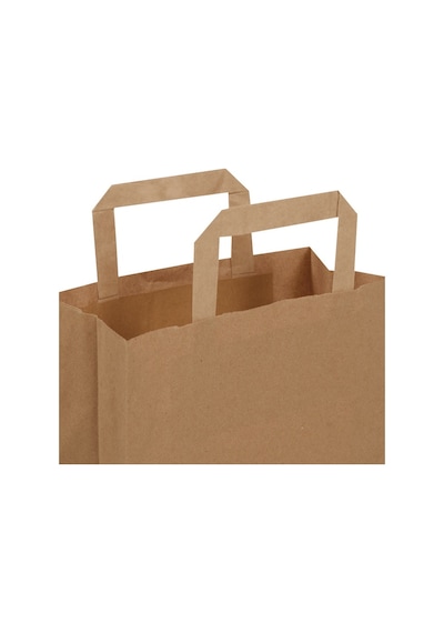 Packanya 22 x 27 x 10 - 25 Adet Düz Saplı Kraft Çanta