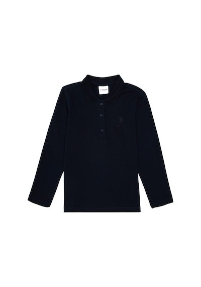 U.S. Polo Assn. Kız Çocuk Lacivert Polo Yaka Basic Sweatshirt 50296377-VR033