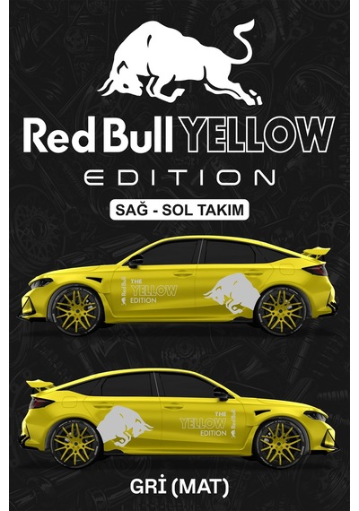 Red Bull Yellow Edıtıon Sticker - Yan Gövde Kaplama Seti Gri Mat - 864812519
