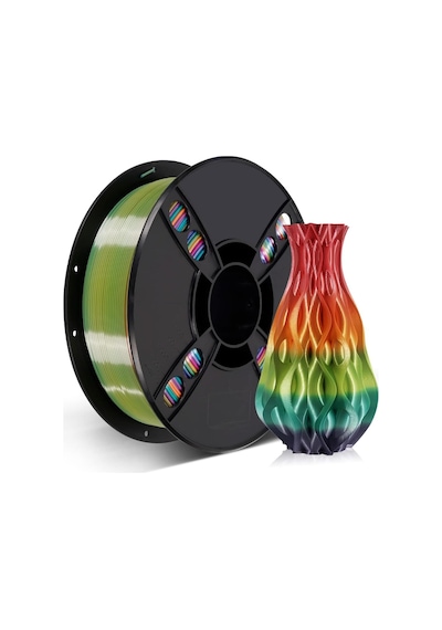 Silk Pla Gökkuşağı Filament- Candy Şeker Tonları - 1.75mm 1kg - Renk Geçişli