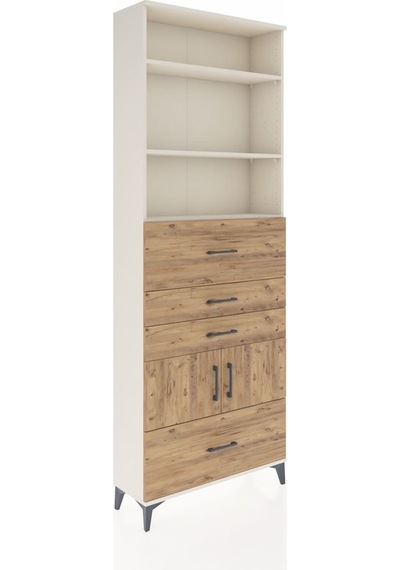 Arges Dolap 4 Raflı 4 Çekmeceli 2 Kapaklı 88x30x243 Aytaşı-çam Aytaşı