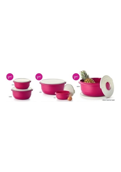Tupperware Mega Miksim Saklama Kabı Seti 5'li Fuşya