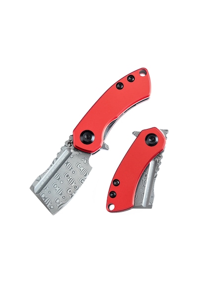 Kansept Mini Korvid Alüminyum Sap Damascus Çelik Mini Çakı T3030p2 Kum