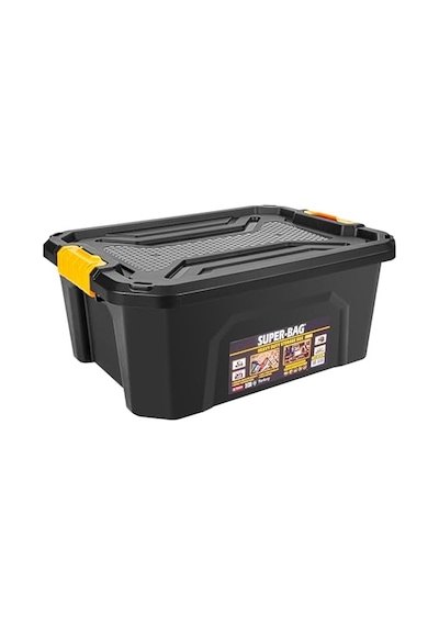 Ayrex Super Bag 20 L Kapaklı Plastik Saklama Kutusu, Çok Amaçlı Depolama Ve Düzenleme Kutusu, İstiflenebilir Dayan Genel
