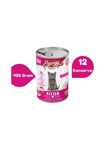 Energy Tavuklu Konserve Yavru Kedi Maması 12 x 400 G