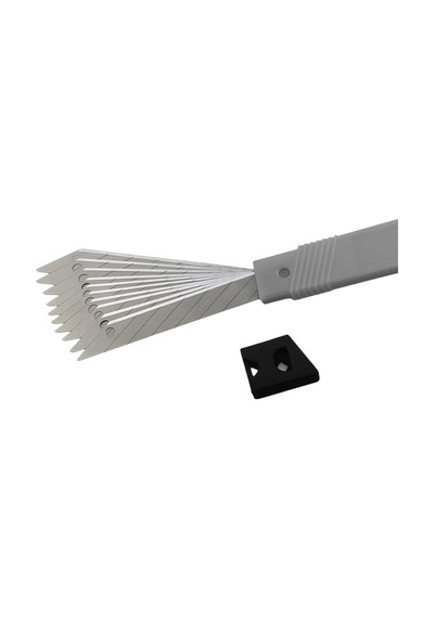 1 Adet İnce Metal Gövdeli Maket Bıçağı Cep Tipi Mini İnce Falçata 10lu Yedek Uçlu Set