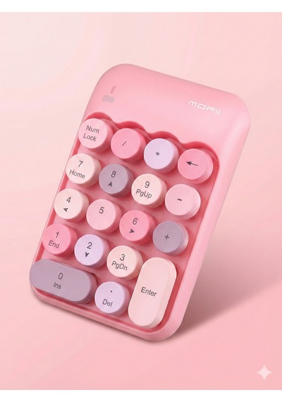 Klyvera Mofii Kablosuz Sayısal Tuş Takımı Usb Alıcılı Numpad Pembe Siyah