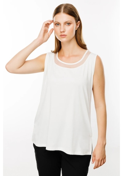 On Fashion Yakası Tül Sıfır Yaka Kadın Bluz 25y.on.blz.51311.01 Ekru