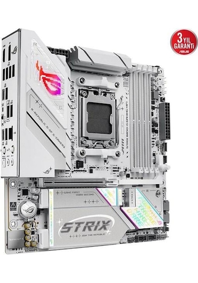 Asus Rog Strıx B850-g Gamıng Wıfı7 Ddr5 Hdmı-dp Typec Pcıe 5.0 Am5 Matx Beyaz