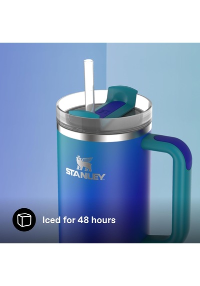 Quencher H2.0 Flowstate Pipetli Termos Bardak 1.18 Litre - Sea Glass Aura Paslanmaz Çelik Çok Renkli