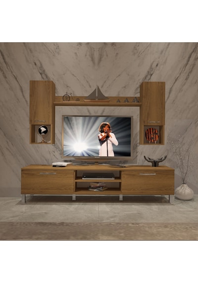 Decoraktiv Eko 5da Mdf Dvd Krom Ayaklı Tv Ünitesi Tv Sehpası Pera