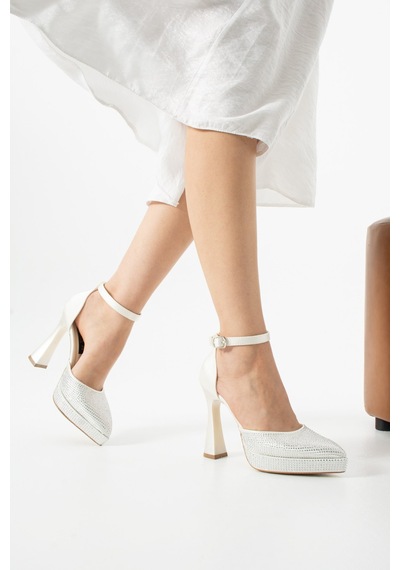 Dabab Shoes Serenya Kadın Sivri Burun 11 Cm Platform Topuklu Taşlı Bilekten Bantlı Abiye Ayakkabı Ekru Dabab Shoes Serenya Kadın Sivri Burun 11 Cm Platform Topuklu Taşlı Bilekten Bantlı Abiye Ayakkabı Ekru