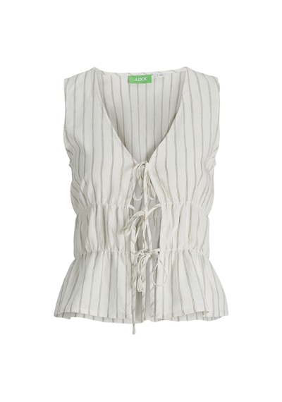 Jack & Jones Kadin V Yaka Kolsuz Üst - Almira - 12287713 Blanc De Blanc