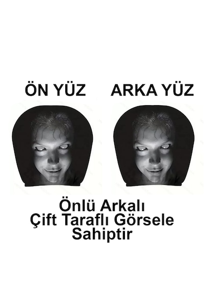 Korkunç Kız Çift Taraflı Dekoratif Oto Başlık Kılıfı/Maske 5'li