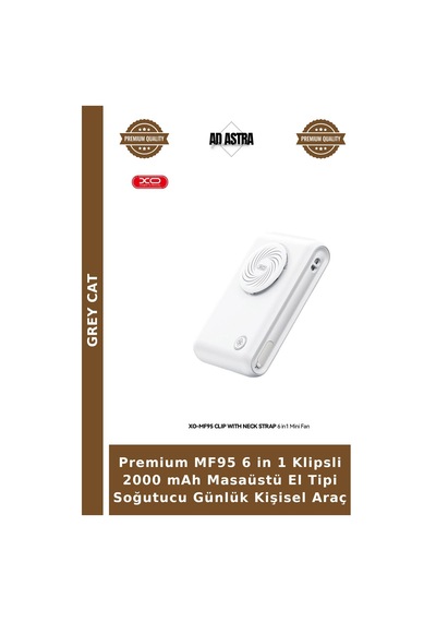 Premium Mf95 6 İn 1 Klipsli 2000 Mah Masaüstü El Tipi Soğutucu Günlük Kişisel Araç