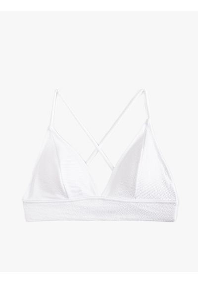 Koton Arkası Çapraz Askılı Bağlama Detaylı Bralet Bikini Üstü Beyaz 5sak10015mm Beyaz