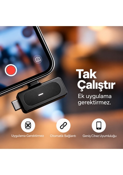 J88 4'lü Kablosuz Yaka Mikrofonu Aı Gürültü Önleyici Lightning Type-c Uyumlu Vlog Röportaj Canlı Yayın Mikrofonu 4 Mikrofon + 1 Alıcı