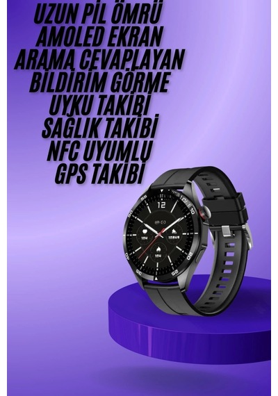 Amoled Ekran 3 Kordonlu Akıllı Saat 5.0 Bluetooth Bağlantılı Android Ve İos Uyumlu