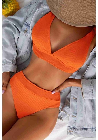 Angelsin Yüksel Bel Bikini Altı Turuncu 001