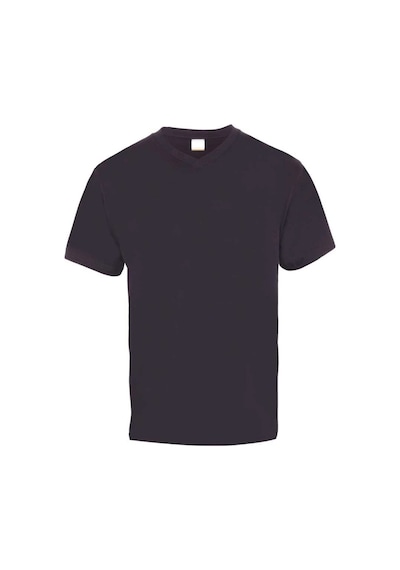 Kant Penye Kumaş V Yaka Kısa Kollu Tshirt Siyah Çok Renkli