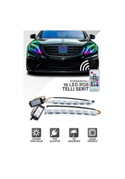 Far Içi Far Üstü Kristal Rgb Kayar Led Telli 16lı