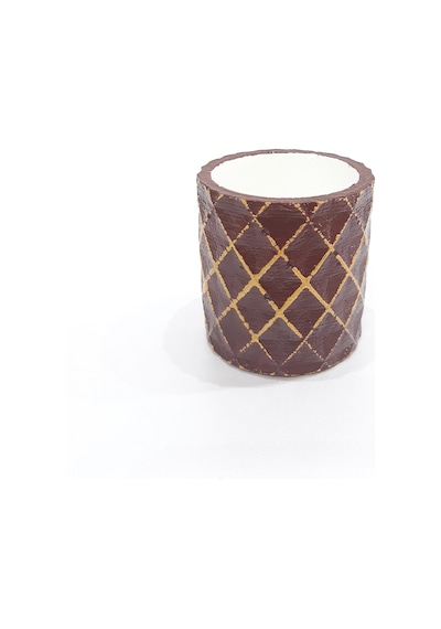 Kahve Kaktüs Saksısı Dekoratif Dizayn Beton Saksı 7X6Cm Kahverengi