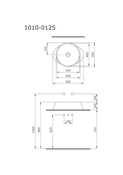 Bocchi Venezia Parlak Beyaz Çanak Lavabo 56 CM 1010-001-0125