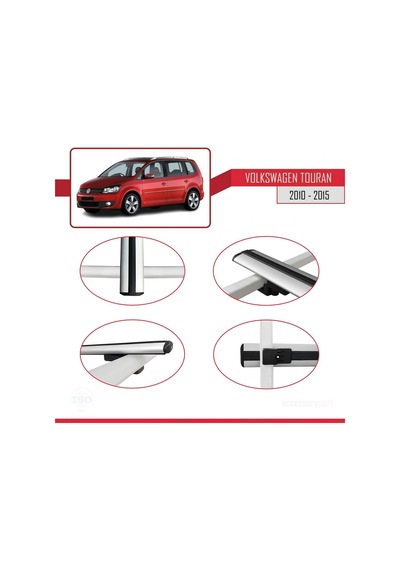 Volkswagen Touran 2010-2015 Arası İle Uyumlu Basic Model Ara Atkı Tavan Barı Gri 3 Adet
