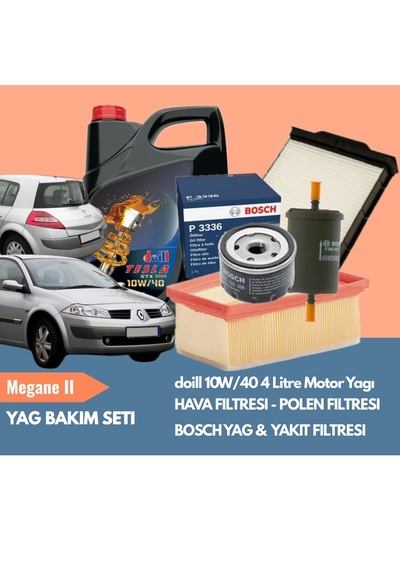 Megane Iı 2 Periyodik Bakım Seti Doill 10w40 4l Motor Yağı Bosch Yağ & Yakıt Filtresi Yerli Hava & Polen Filtresi Yağ Bakım Paketi