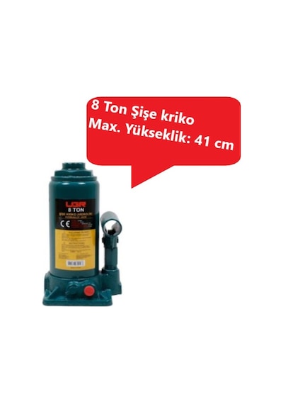 Ugr 8 Ton Şişe Kriko - Araba - Tekne - Kamyon - Minibüs - Makine Yük Kaldırma