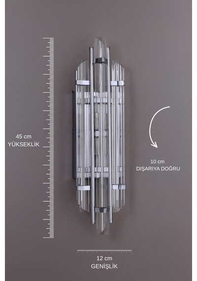 Elite Lighting Helenora Cam Modern Krom Renk Duvar Apliği