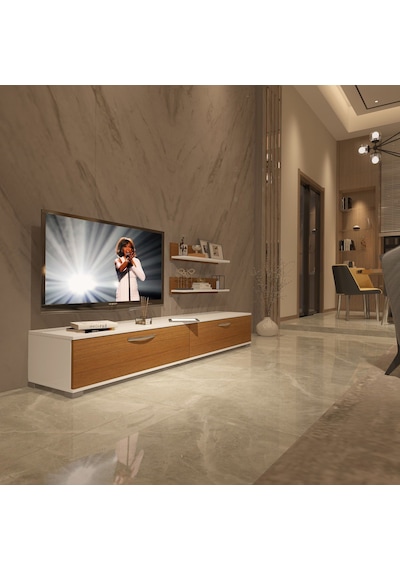 Decoraktiv Eko 4 Slm Std Tv Ünitesi Tv Sehpası Beyaz - Ceviz