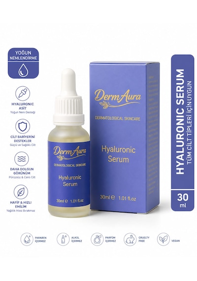 Dermaura Hyaluronic Acid Serum Yoğun Nemlendirici & Bariyer Destekleyici 30 Ml
