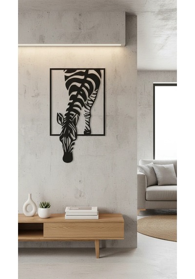 Zebra Metal Duvar Tablosu-lazer Kesim Zebra Duvar Dekoru