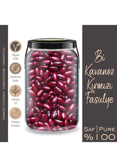 Karabuğday Greçka + Kırmızı Fasulye Bi Kavanoz 660 Cc. Cam Kavanozlarda