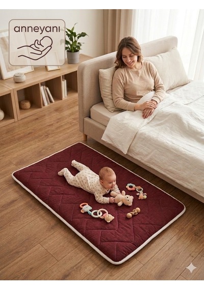 Zish Tekstil Flexı 5 Cm 140x200 Katlanır Kamp Yatağı Karavan, Misafir Ve Anne Yanı Yatağı Bordo