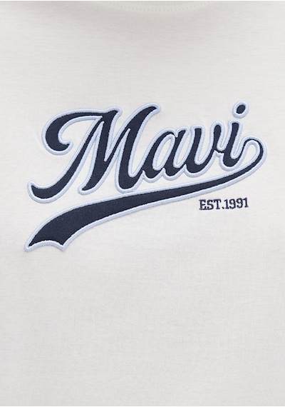 Mavi - Mavi Logo Baskılı Ekru Tişört 1613565-80194 Ekru