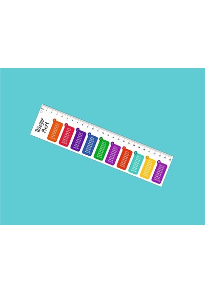 Yeni tasarım Çarpım Tablolu Cetvel 25 CM Sarı