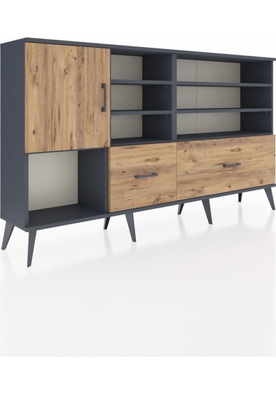Arges Konsol 8 Raflı 2 Çekmeceli Tek Kapaklı 176x30x99 Antrasit-çam Atlas Çam - Antrasıt Arges Konsol 8 Raflı 2 Çekmeceli Tek Kapaklı 176x30x99 Antrasit-çam Atlas Çam - Antrasıt