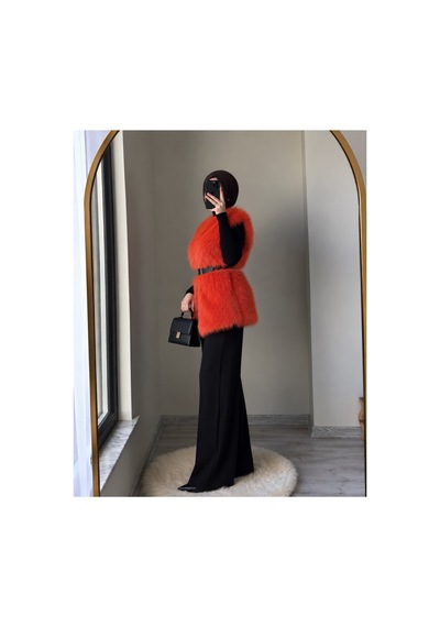 Verymoda Tüylü Yelek Vmf1567 Oranj