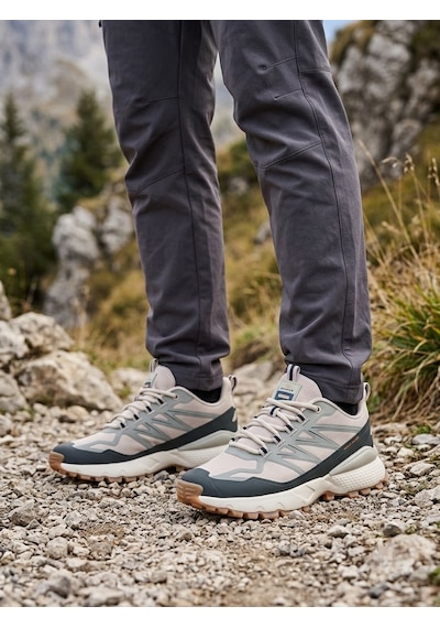 Hayo Kaydırmaz Taban Trekking Outdoor Su İtici Erkek Spor Ayakkabı Gri - Lacivert