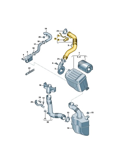 1.6 Bse Motor Hava Filtre Borusu 1k0129684ae Vw Golf 6 İle Uyumlu 2009-2012